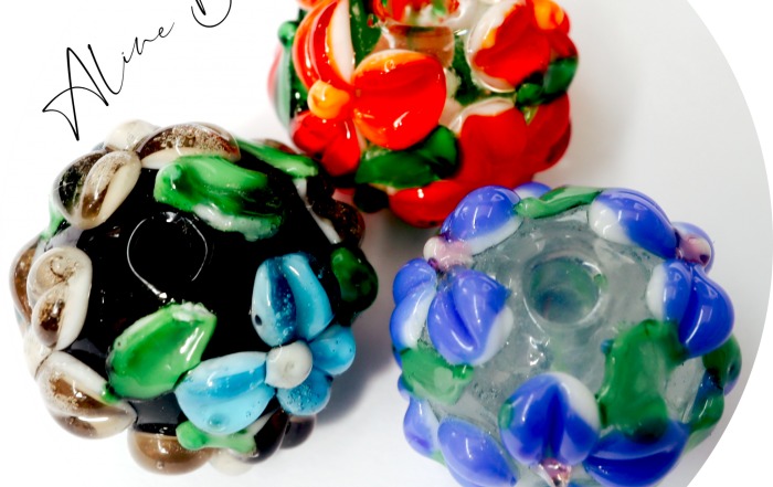 Perles de verre fleurs fabriquées à la main