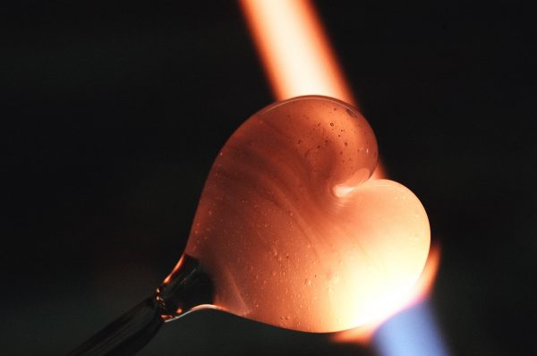 fabrication du verre cœur en fusion