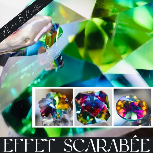 fperles de cristal Swarovski finition scarabée