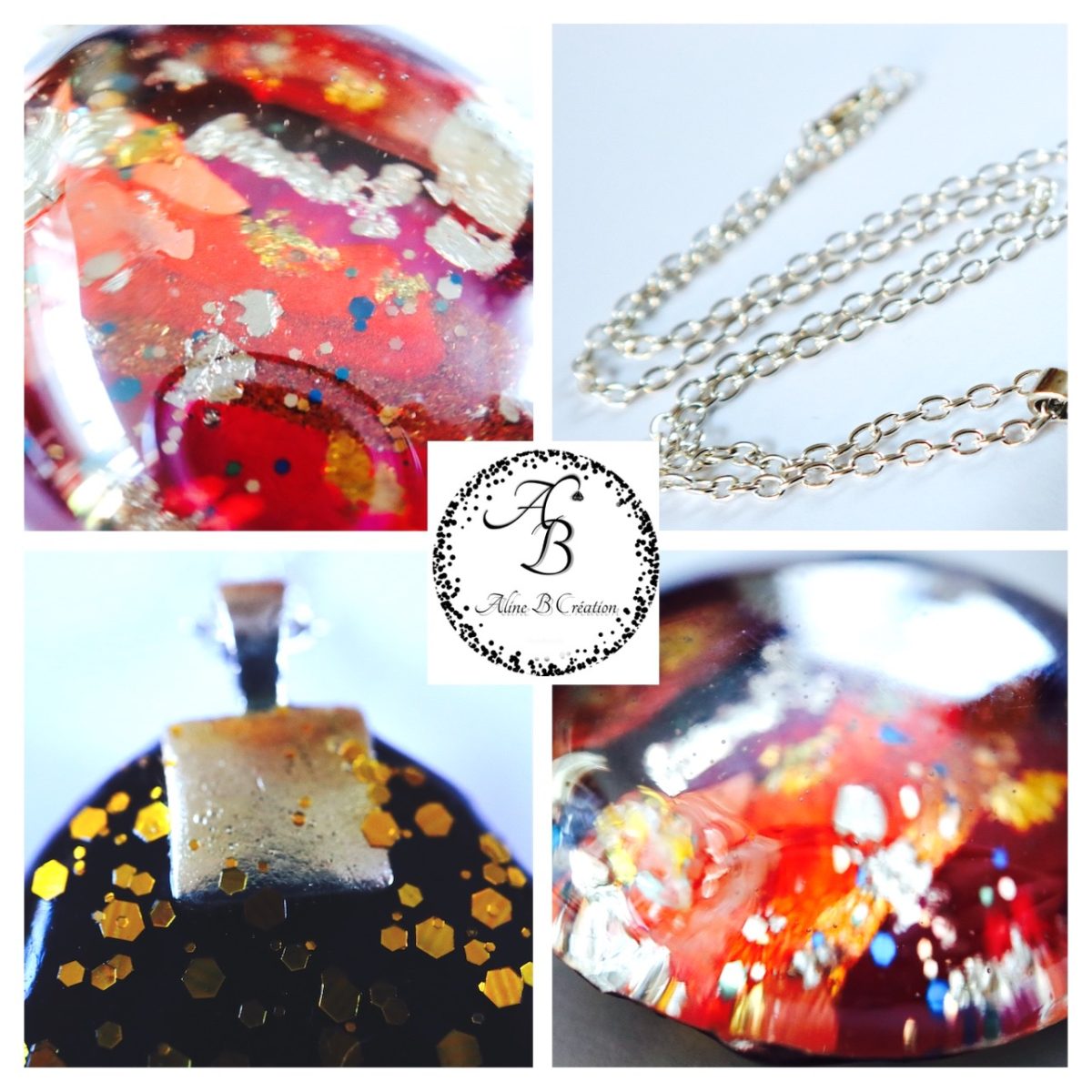 Collier taille M - Les galets de verre d'Aline - Au crépuscule – Image 5