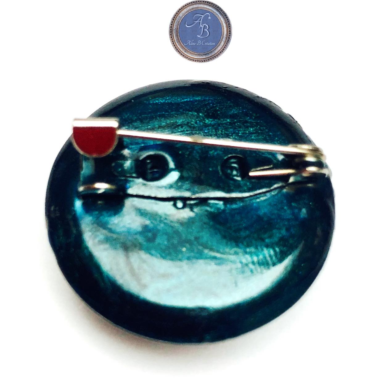Broche - Aréole aux couleurs émeraude – Image 3