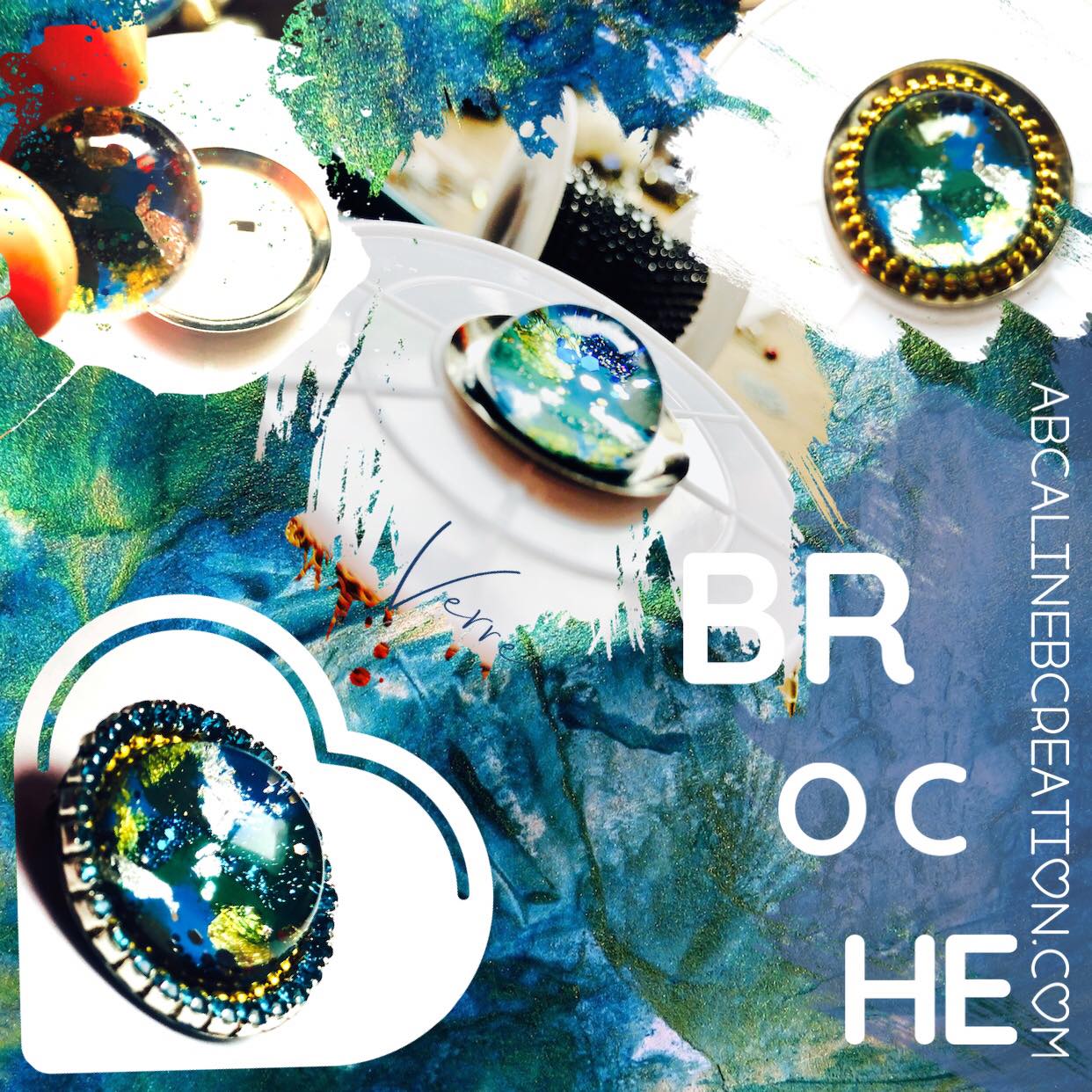 Broche - Aréole aux couleurs émeraude – Image 4