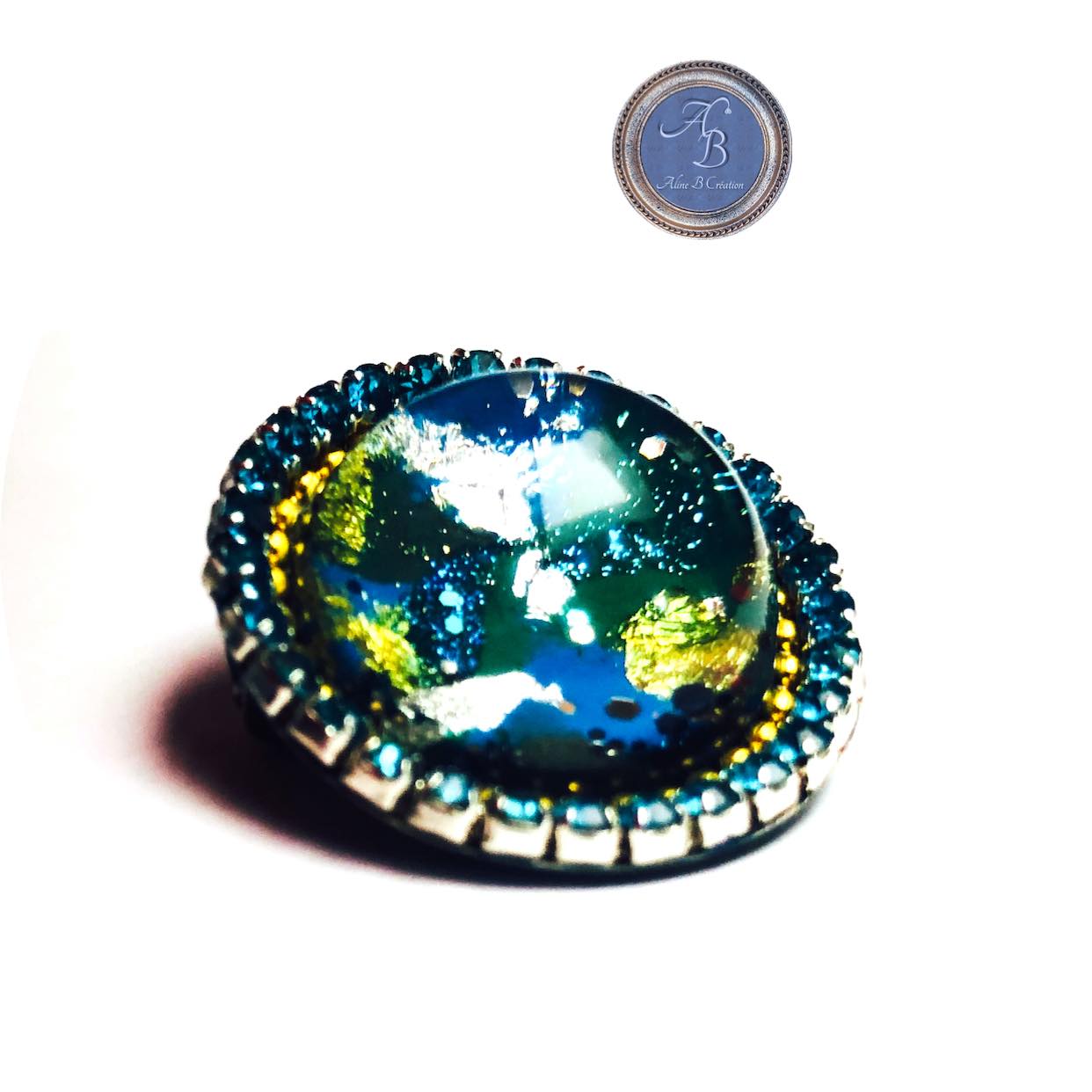 Broche - Aréole aux couleurs émeraude – Image 5