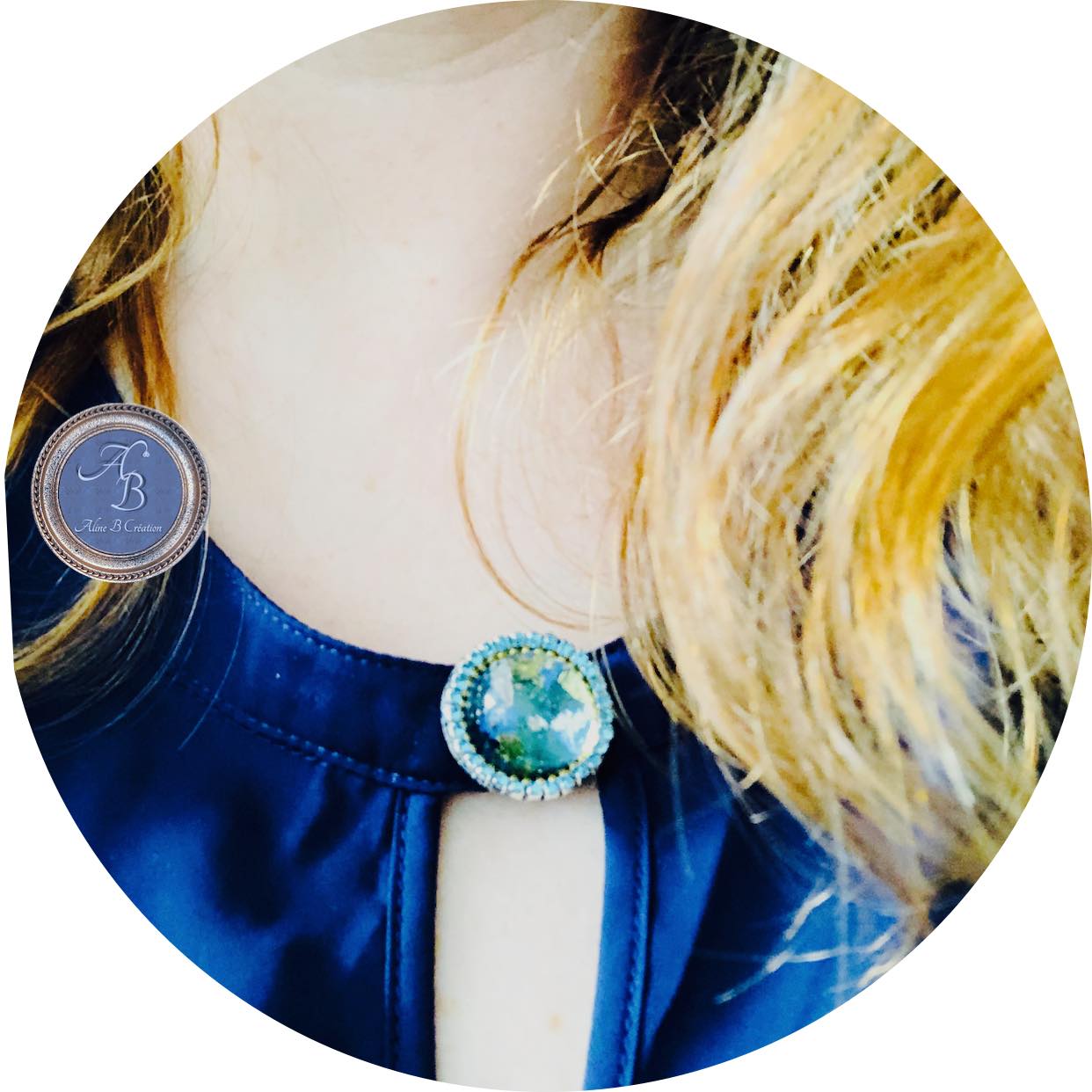 Broche - Aréole aux couleurs émeraude – Image 6