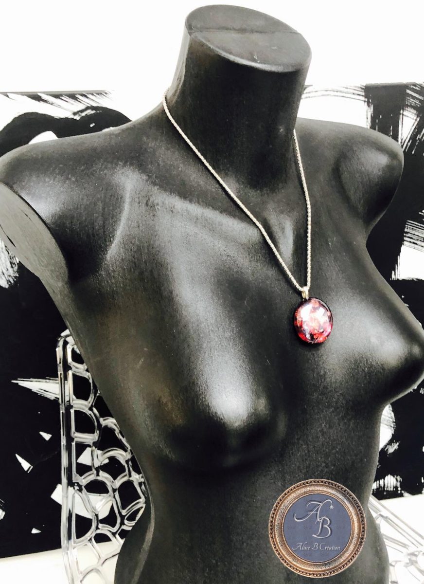 Collier taille M - Les galets de verre d'Aline - Au crépuscule – Image 2