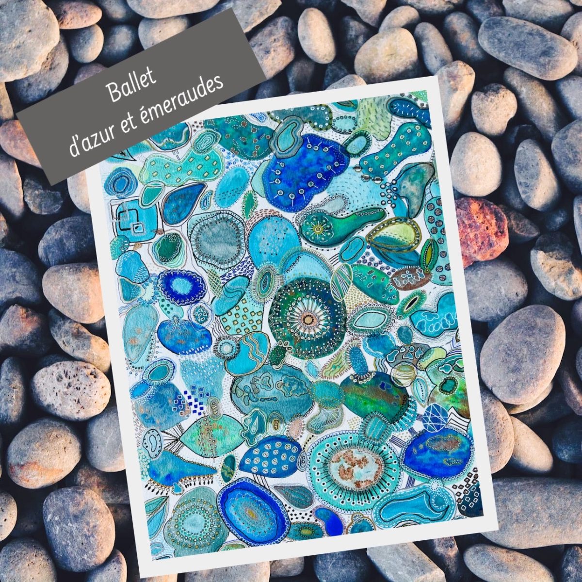 Aquarelle ballet d'azur et d'émeraudes – Image 2