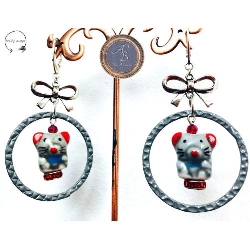 Boucles petites souris du soir – bijou fait main Aline B Création