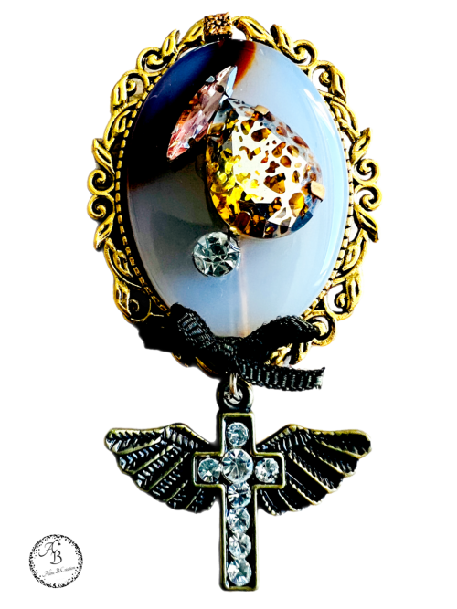 Broche - Calcédoine angel