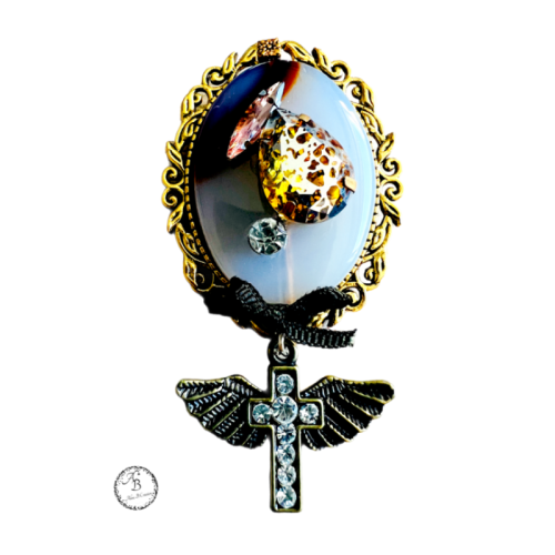 Broche - Calcédoine angel
