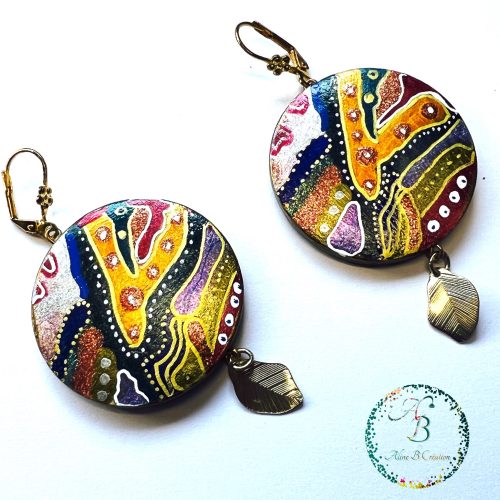 Boucles d'oreilles dormeuses bois - "Les élégantes du Sud"