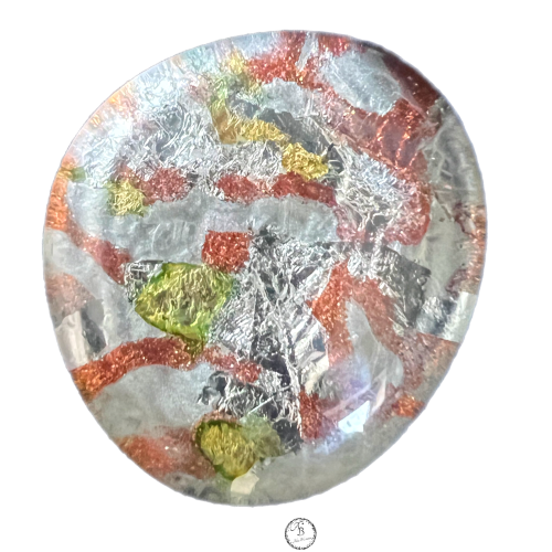 broche de verre Silver and gold