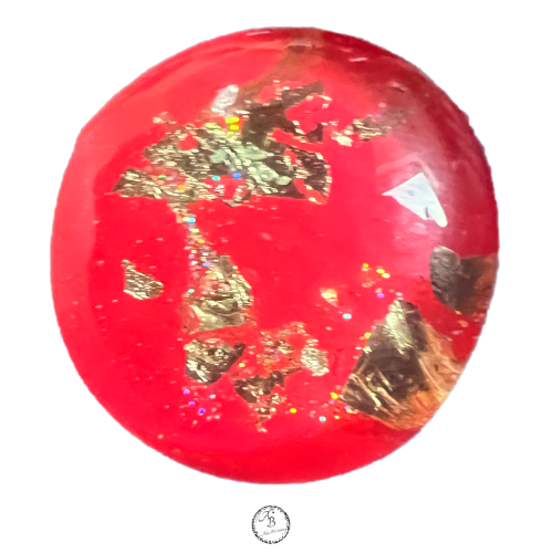 bague de verre "Corail étincelant"