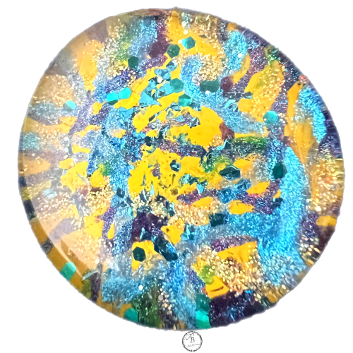 Broche taille L - Les galets de verre d'Aline - California dream