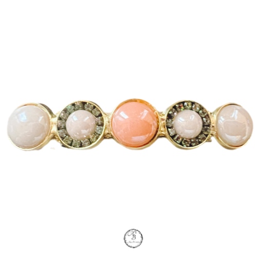 La barrette cabochons Rose d'orient