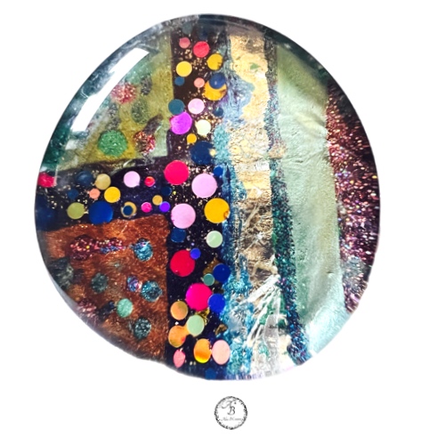 broche de verre Carnaval pétillant