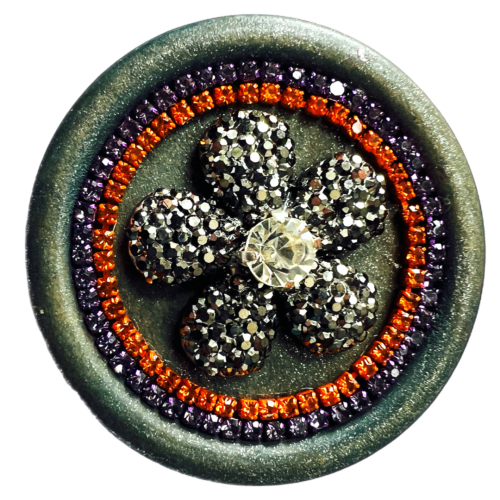 broche disque bois "Spectre Botanic"