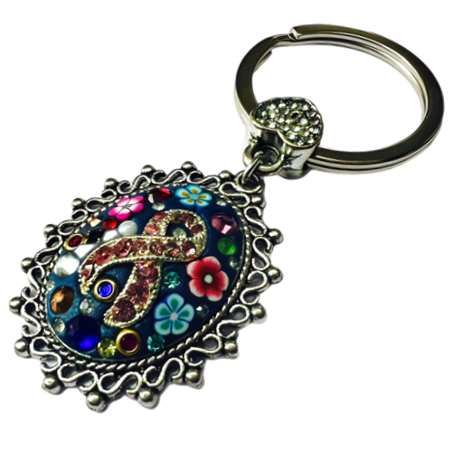 porte-clés argenté  "Douce Sérénité"