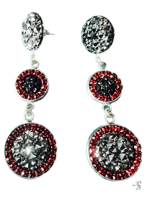 Boucles d’oreilles clous Pendants passionnément – création artisanale Aline B Création