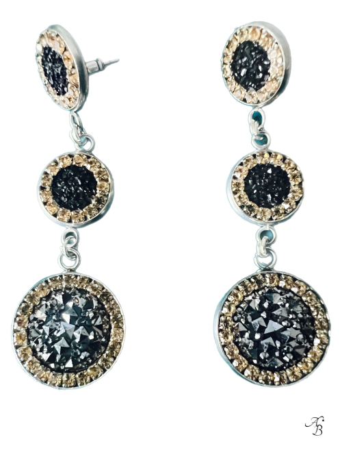 Boucles d’oreilles clous Pendants Roederer – création artisanale Aline B Création