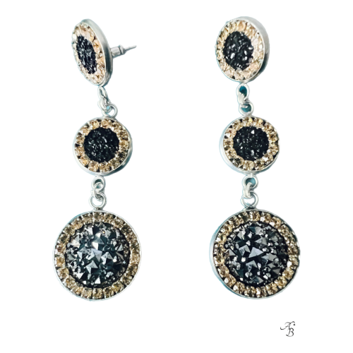 Boucles d’oreilles clous Pendants Roederer – création artisanale Aline B Création